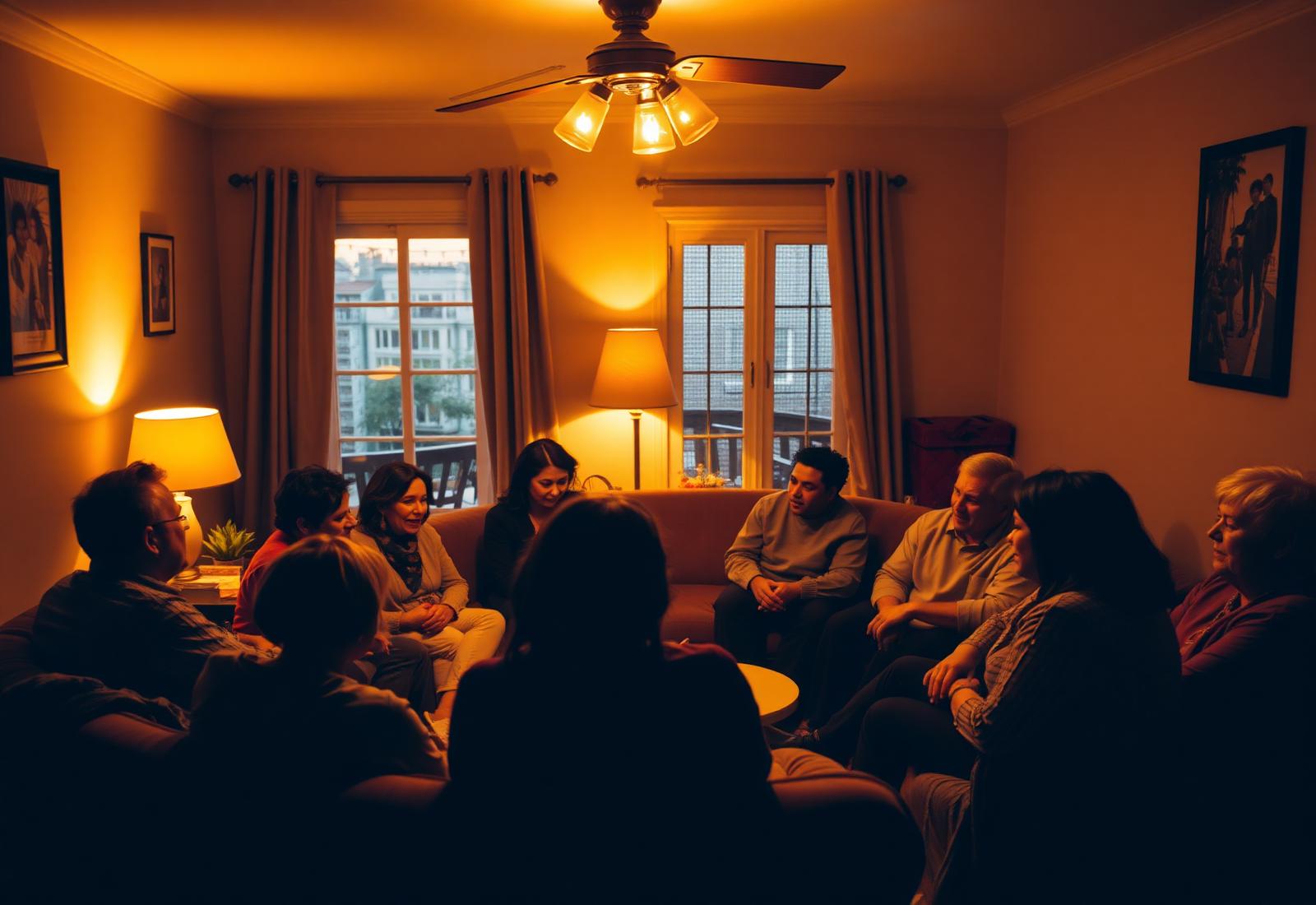A H.O.P.E. Group gathered together in a warmly lit living room
